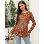 Zeagoo Long Sleeve Shirts For Women Crew Neck Casual Fall Fashion Blouses Basic Tunic Tops Dressy Work Clothes