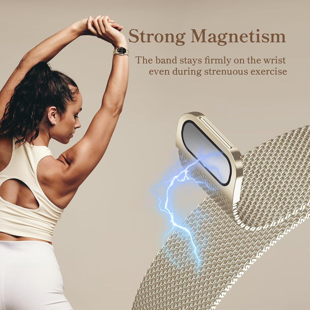 Compatible With Garmin Vivoactive 5 Watch Band/Vivoactive 6/3, 20Mm Stainless Steel 2 Pack Metal And Mesh Bracelet Strap Wristband For Forerunner 165/55/245/570-42Mm/Venu/Venu Sq Women Men Accessory