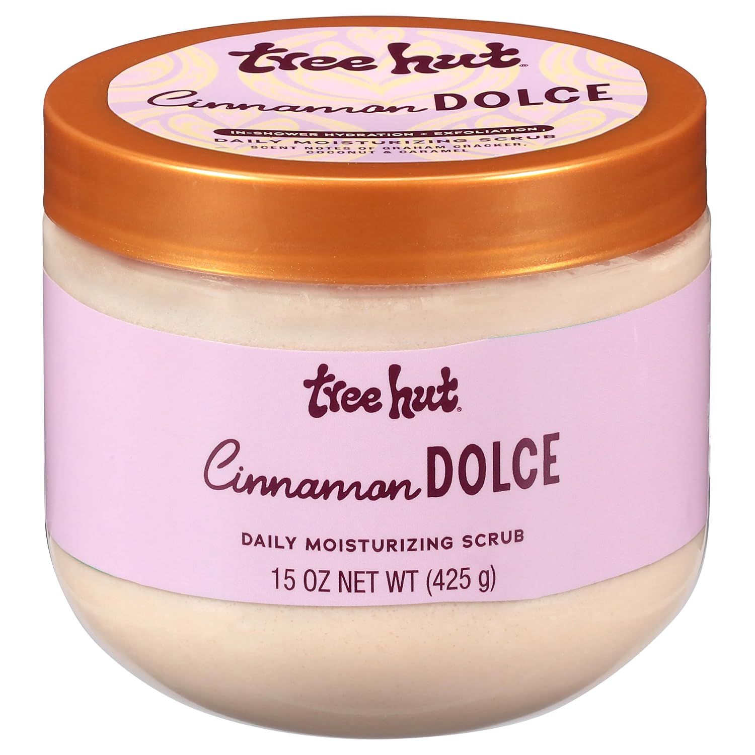 Tree Hut Cinnamon Dolce Daily Moisturizing Scrub, Whipped Foamy Exfoliating Body Scrub, Hydrating & Moisturizing Formula For Soft, Radiant Skin, 15 Oz