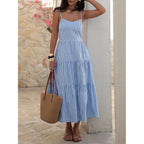 Anrabess Womens Summer Midi Dresses Casual Striped Plaid Sleeveless Flowy Maxi Dress 2026 Beach Vacation Sundress
