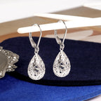 925 Sterling Silver 14K Gold French Style Leverback Earrings, Heart Dangle Drop Earrings for Women Hypoallergenic Jewelry