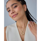 PAVOI 14K Gold Plated Dainty Statement Pendant Necklaces for Women - Hammered Circle Beachy Summer Conch Seashell Pendants - Knit Tightened Rope Chain Necklace