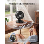Dreo Smart Fan For Bedroom, Powerful 85 Ft Airflow, 12 Inches, Desk Fans In 20Db Quiet, 90°+90° Oscillating Fans, App/Voice Control, 9 Speeds & 8/12H Timer For Home Office Dorm