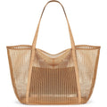 Kalidi Upgrade Version Beach Mesh Tote Bag Max 27L Large Capacity,Shoulder Bag Nylon Hobo Women Casual Foldable Beach Picnic