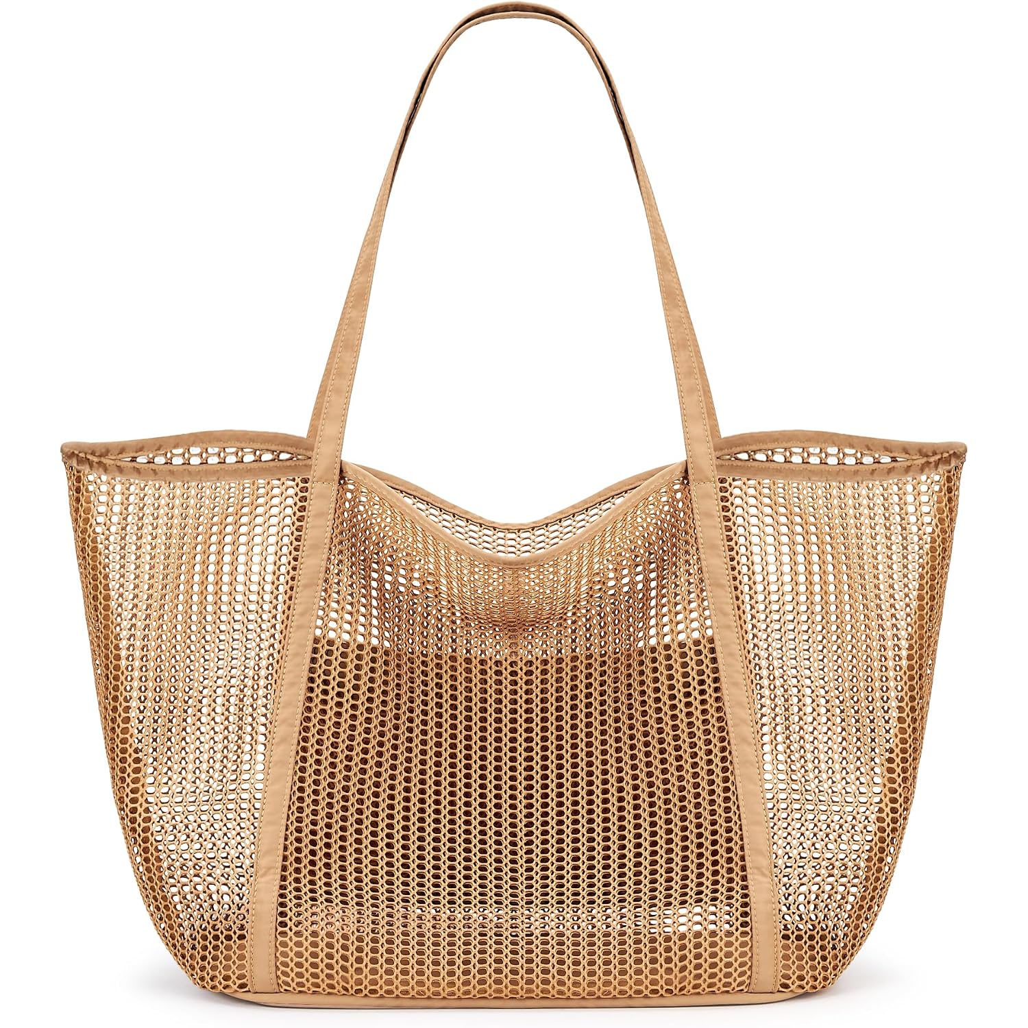 Kalidi Upgrade Version Beach Mesh Tote Bag Max 27L Large Capacity,Shoulder Bag Nylon Hobo Women Casual Foldable Beach Picnic