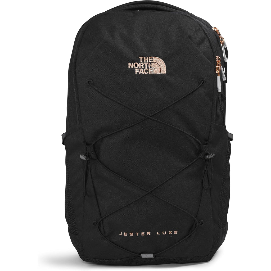 Thenorthface Women'S Jester Luxe Everyday Laptop Backpack, Tnf Black/Burnt Coral Metallic, One Size
