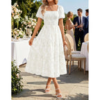 Zesica Wedding Guest Dresses For Women Summer 2026 Boho Floral Midi Dress Flowy Beach Vacation Graduation Long Dresses