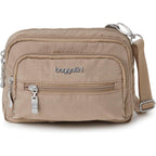 Baggallini Triple Zip Small Crossbody Bag For Women - Lightweight Convertible Fanny Pack Belt Bag