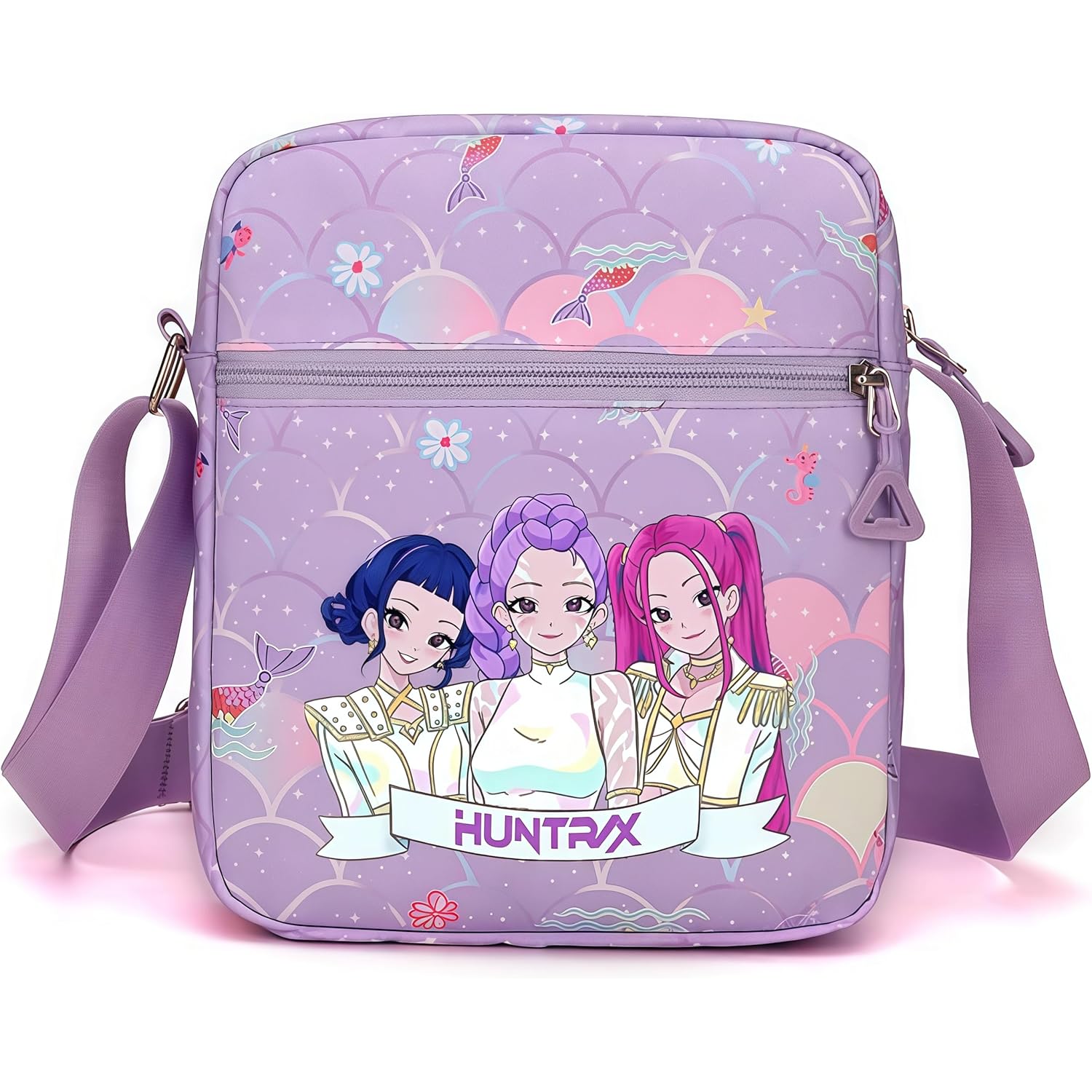 For Demon Hunters mini crossbody bag, For Korean idol,also a shoulder bag, features a cartoon pattern design. (purple)