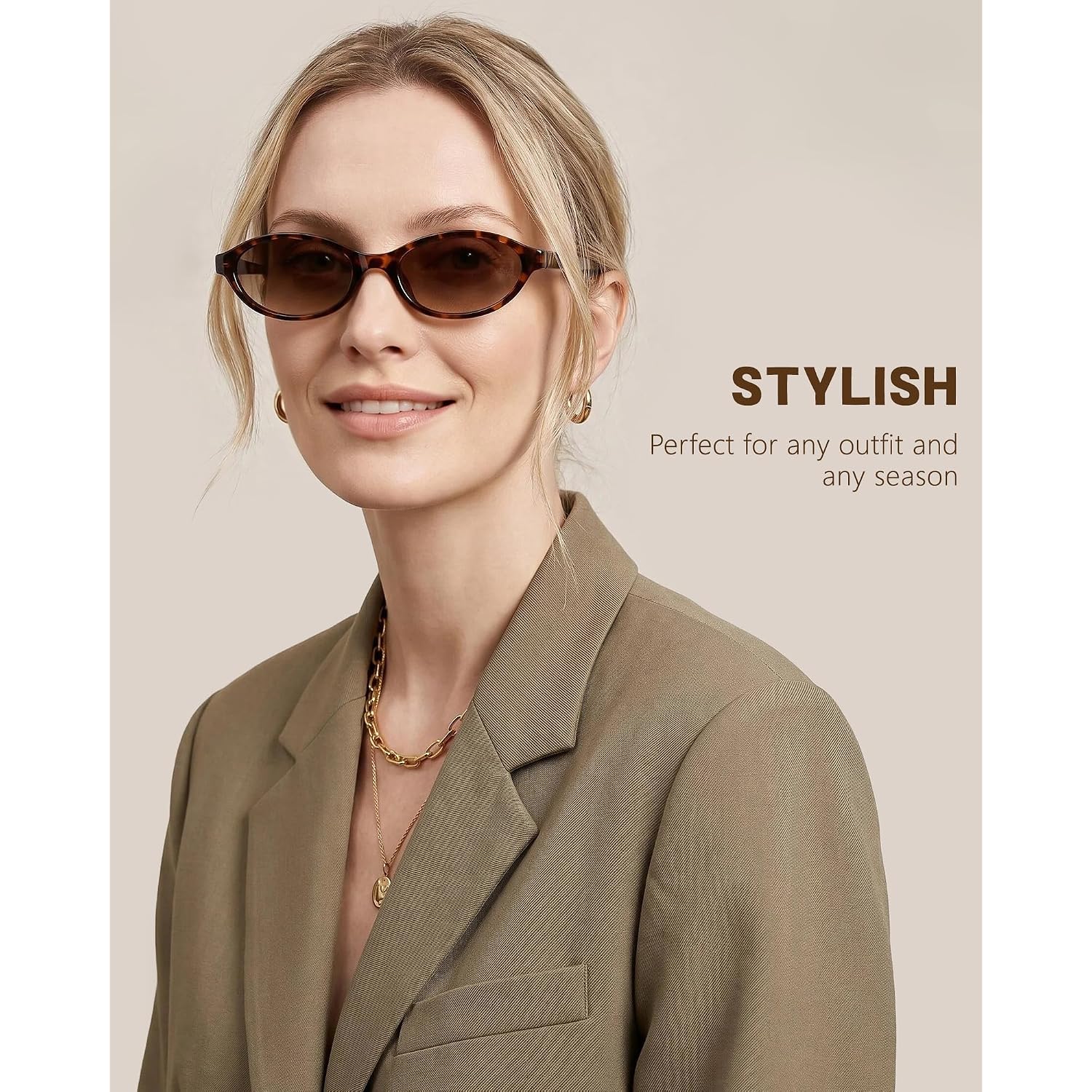 Retro Oval Sunglasses for Women Trendy Narrow Cat Eye Sunglasses Chic 90s Y2K Sunnies UV400 Shades for Small Face Black + Brown + Tortoise