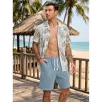 Plepan Mens Corduroy Shorts Casual 7 Inch Elastic Waist Drawstring Lightweight Summer Beach Loose Fit Lounge Shorts