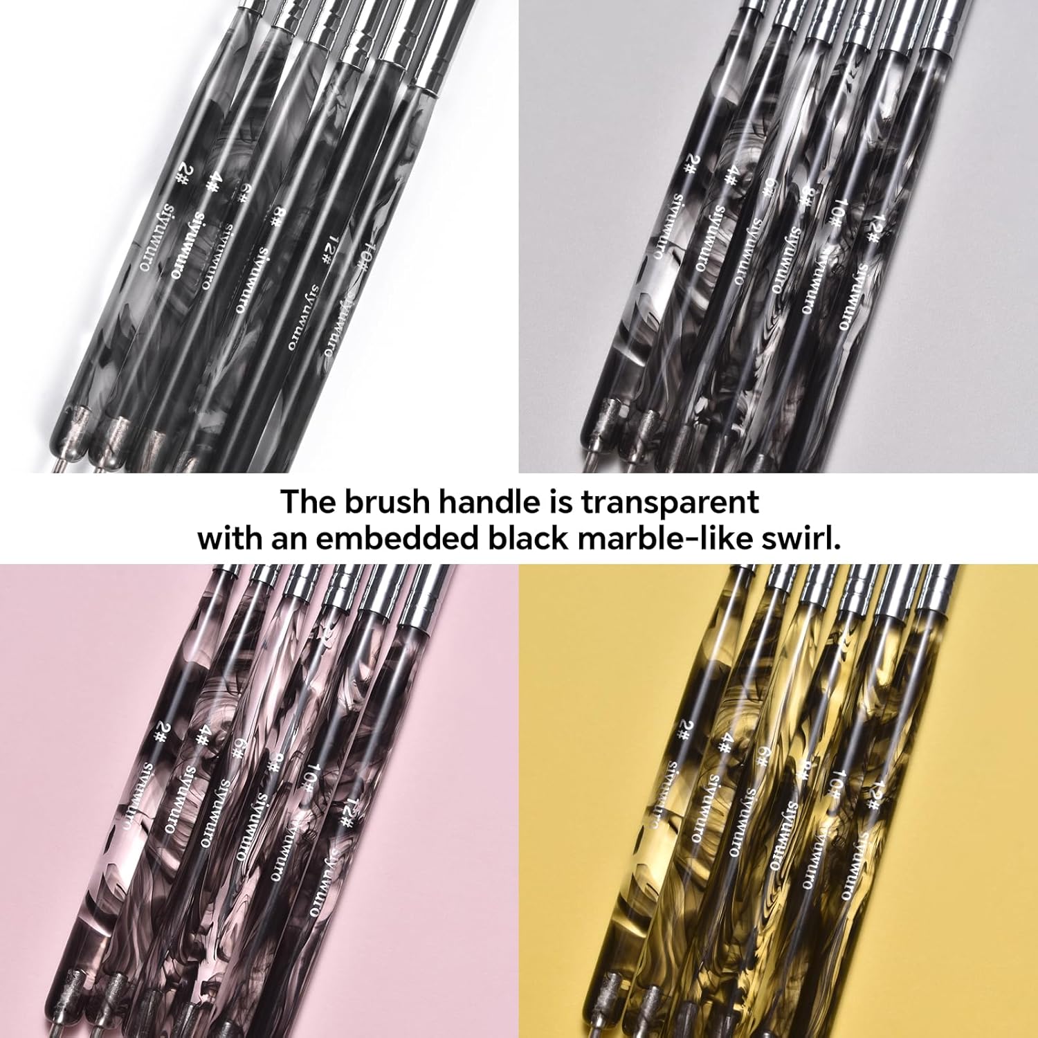 Kolinsky Sable Nail Brush French Nail Brush 2 Way Professional Gel Acrylic Nail Art Brush with Stirring Rod for French Manicure Cuticle Clean Up Nail Art Design Brush (10#)