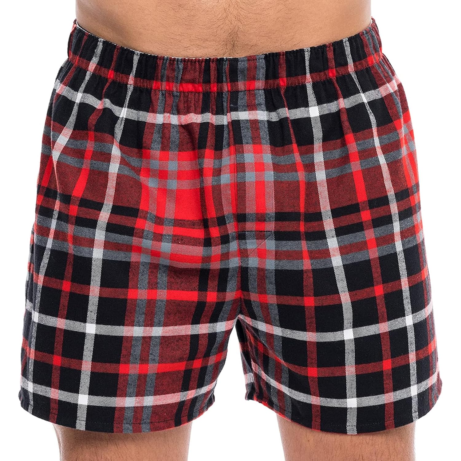 Andrew Scott Men'S 4 Pack Cotton Flannel Super Soft Woven Boxer Shorts