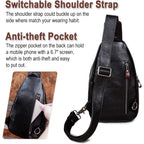 Genuine Leather Sling Bag For Men And Women Crossbody Shoulder Bag Sling Backpack Chest Purse Carry On Casual Daypack | Genuine Leather