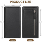 Womens Wallet, Extra Slim RFID Wallets, Leather Bifold Clutch Billfold Purse, with 11 Card Slots & ID Window, Cute Credit Card Holder Purse for Ladies Girls (Black)