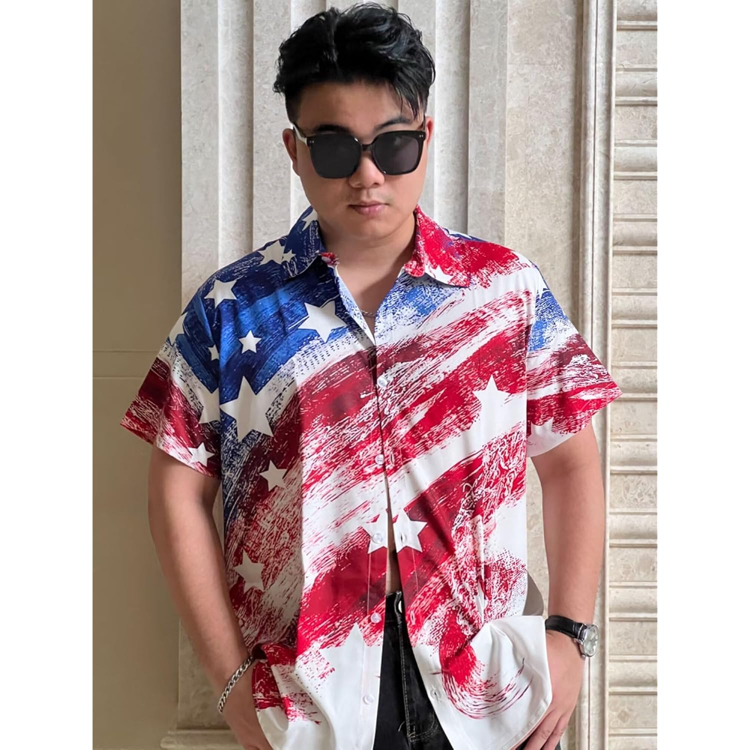 Bowling Shirts For Men Print Short Sleeve Regular Fit Hawaiian Casual Button Down Beach Shirts