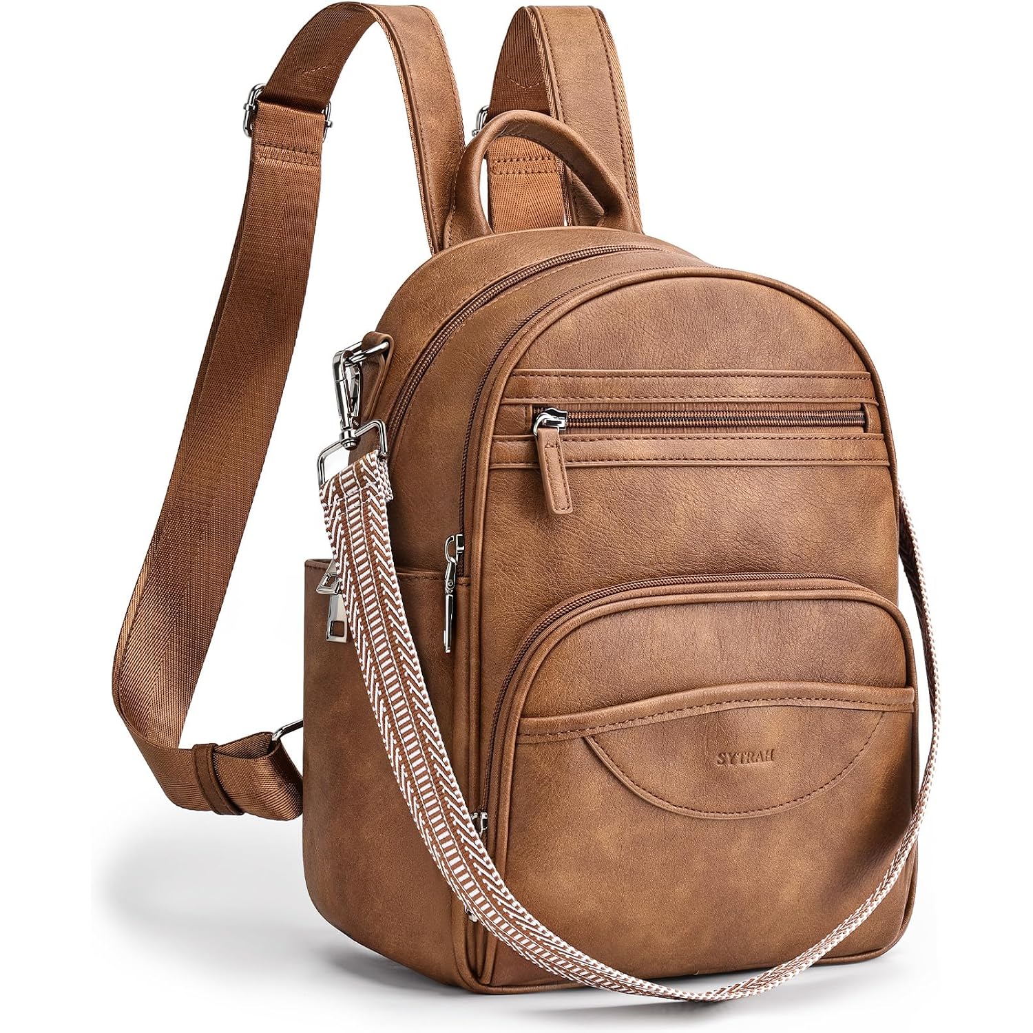 Backpack Purse For Women, Backpack Vegan Leather With Rfid Blocking & Tablet Pocket, Shoulder Handbag For Travel& Work Brown