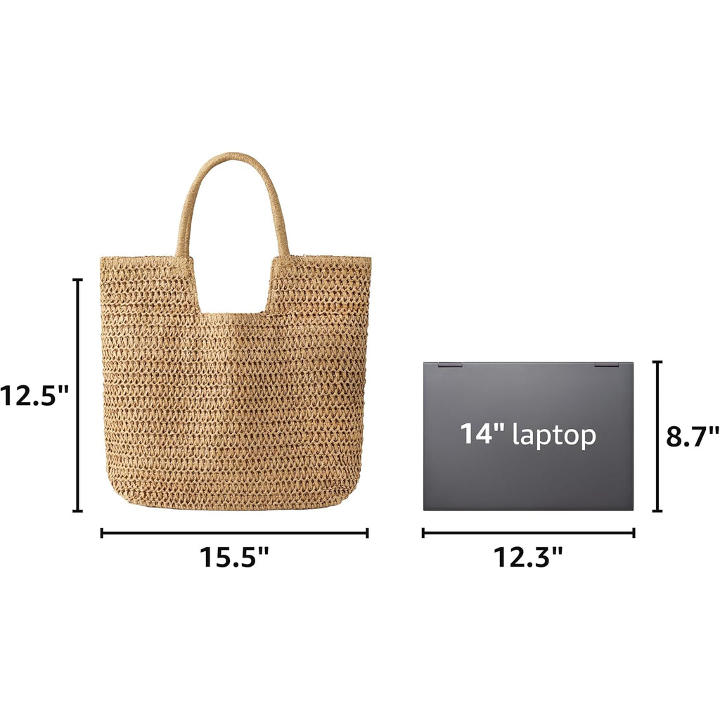 Straw Beach Bags For Women - Summer Woven Tote Bag Shoulder Handbags, Large Beach Bag For Women For Holiday