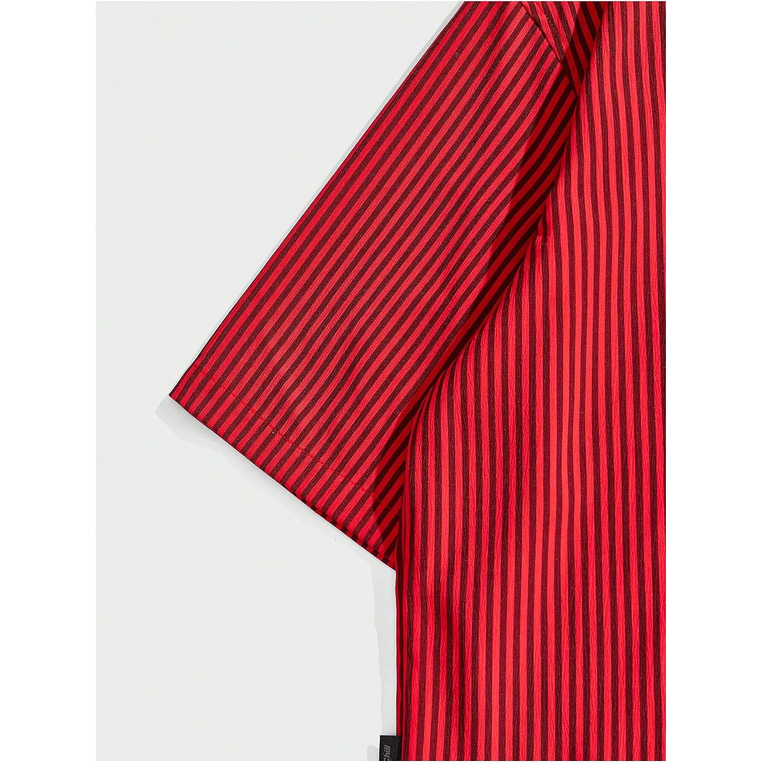 Gorglitter Men'S Striped Button Down Up Cropped T Shirt Short Sleeve Letter Summer Vacation Shirts Boxy Tees Streetwear