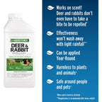 Liquid Fence Deer And Rabbit Repellent Concentrate 40 Ounces, Apply Year-Round
