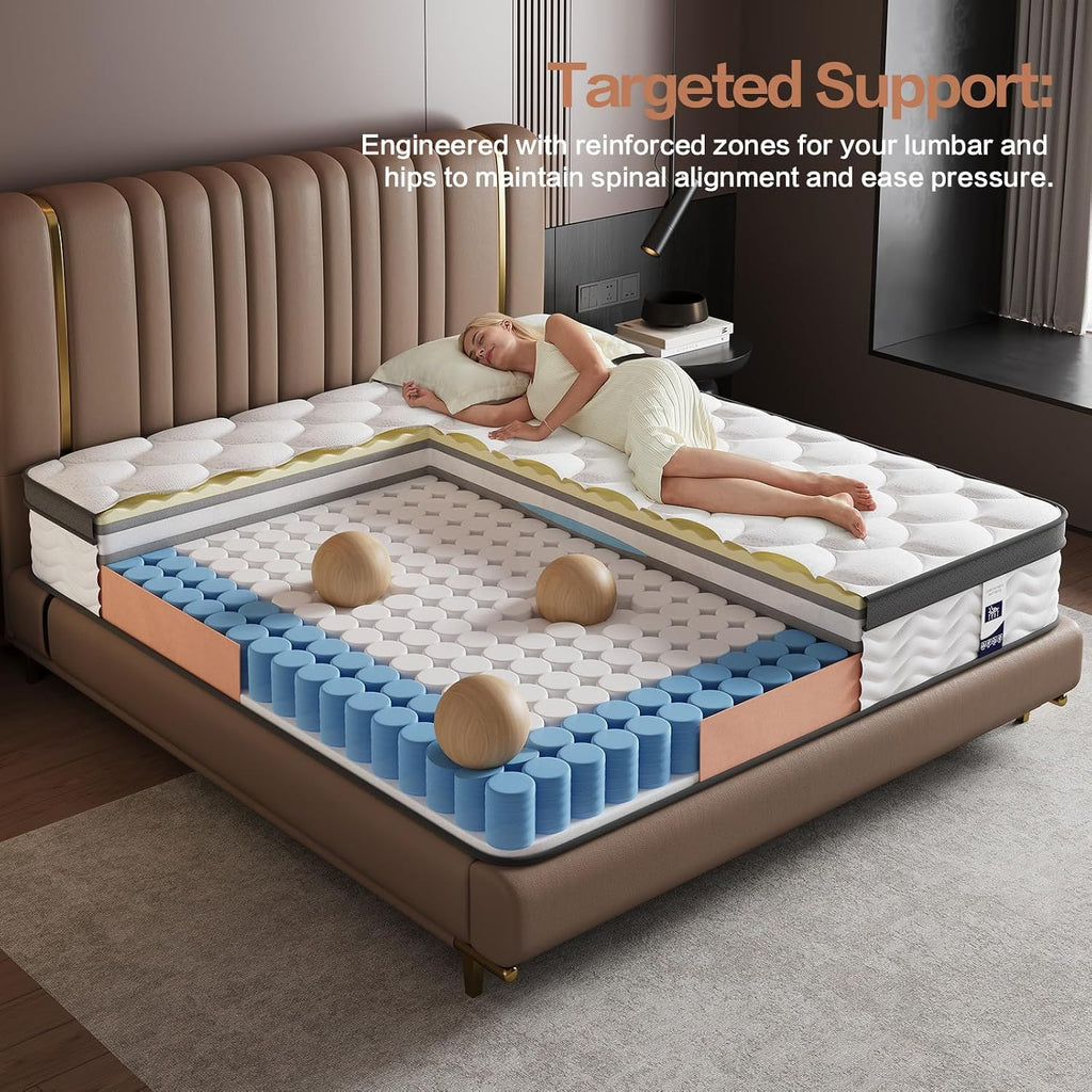 12 Inch Full Size Mattress, Hybrid Bed Mattress In A Box, 75" X 54"