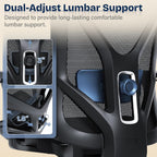 Ergonomic Office Chair, Mesh Computer Desk Chairs With Adjustable Lumbar Support, 3D Armrests, Tilt Function, Comfy Wide Seat, Swivel Executive Work Task Chair For Company And Home