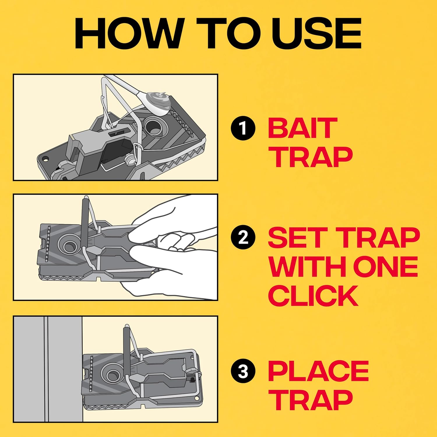 Victor Power-Kill Mouse Traps, 6-Pack Humane Snap Traps | Indoor Mice Control, Reusable Easy Set Rodent Traps, Safe For Use Around People And Pets When Used As Directed