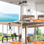 Elived Flip Down Ceiling Tv Mount For Most 14-40 Inch Tvs, Floding Tv Mount For Flat And Pitched Roof, Height Adjustable Full Motion Tv Bracket 360° Swivel For Patio, Max Vesa 200X200Mm, Up To 22 Lbs