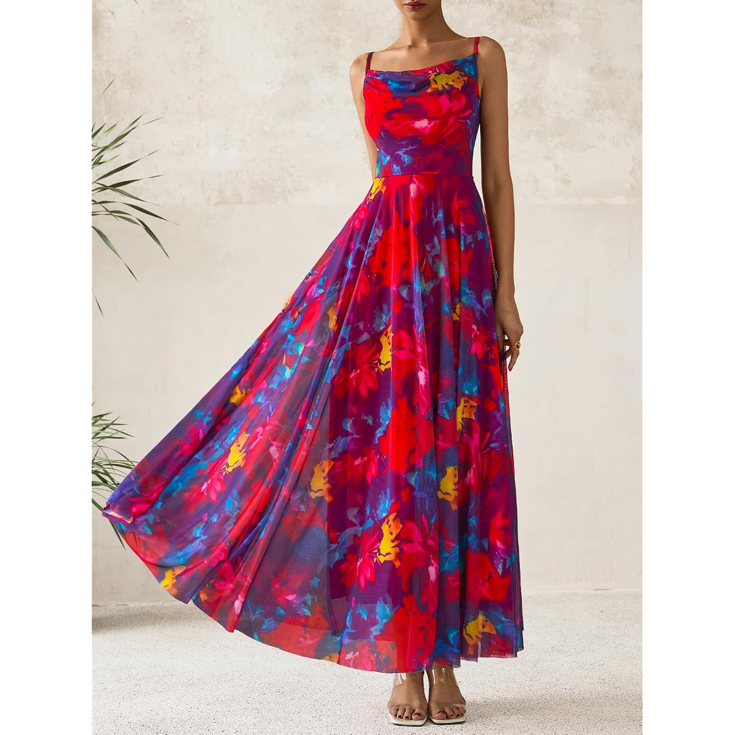 Btfbm Women Summer Floral Maxi Dresses Elegant Spaghetti Strap Dress Printed Party Dress Beach Long Dresses