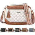 Tenot Quilted Crossbody Bags For Women Travel, Vegan Leather Crossbody Purses For Women Trendy Cross Body Bag