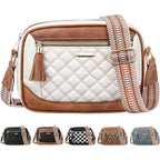 Tenot Quilted Crossbody Bags For Women Travel, Vegan Leather Crossbody Purses For Women Trendy Cross Body Bag