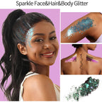 Fandamei 40 Colors Face Glitter, Face Paint Glitter Gel - Face Glitter For Women Girls, No Glue Needed, Multi-Purpose Glitter Makeup For Hair Face Body Halloween Rave Carnival