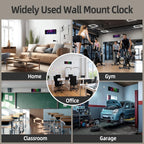 Haitang 8 Colors Digital Wall Clock, 16.2" Large Digital Clock With Temperature, Date, Auto Dst, Night Light, Auto Brightness Dimmer, 24/12-Hour Wall Clock For Living Room Office Classroom Gym