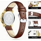 Ln Lenqin Ladies Watches Analog Quartz Watch For Women Waterproof Women'S Wrist Watches Easy Reader Womens Watch With Leather Strap
