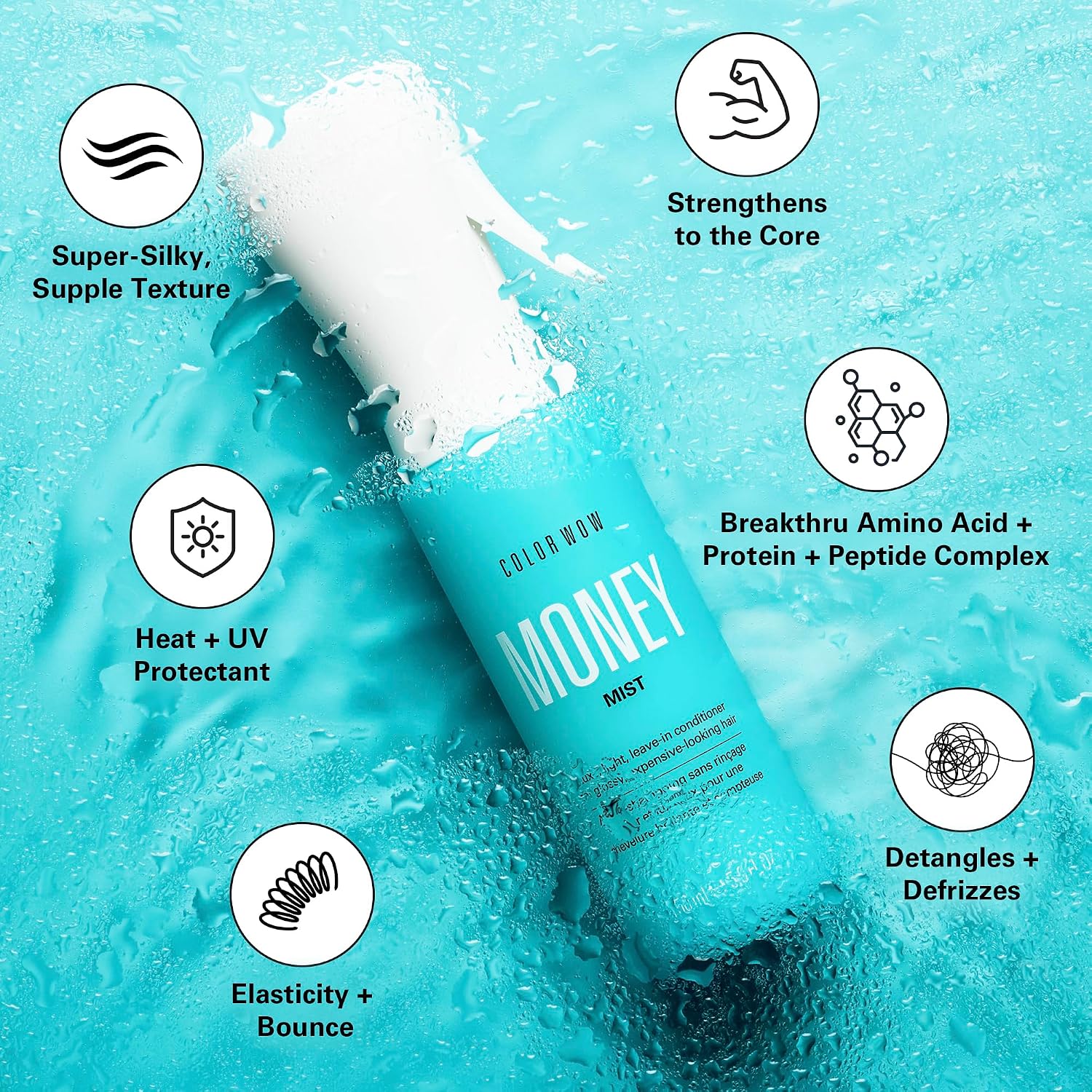 Color Wow Money Mist, Leave-In Conditioning Treatment For Expensive-Looking, Glossy Hair, Moisturizes, Defrizzes And Detangles