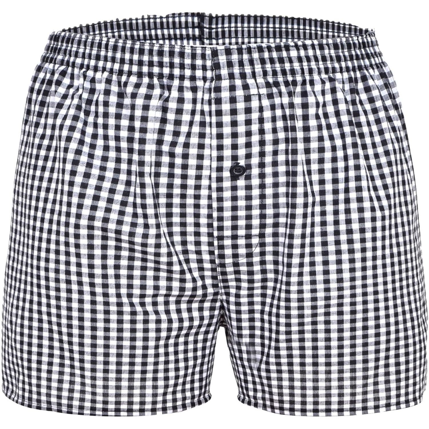Mens Cotton Boxers Funny Woven Pattern Plaid Boxer Shorts Inseam Pajamas Single Pack