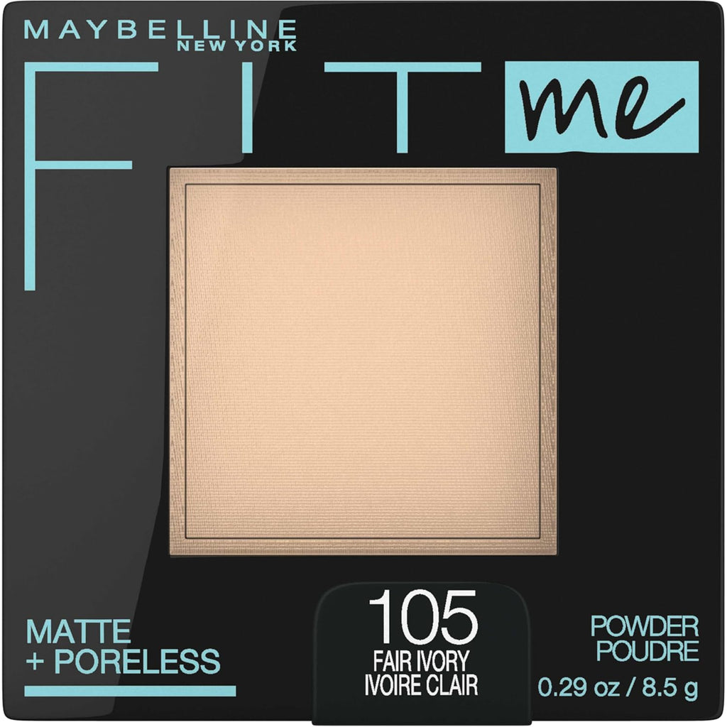 Maybelline Fit Me Matte + Poreless Pressed Face Powder Makeup & Setting Powder, Fair Ivory, 1 Count