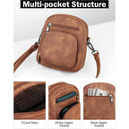 FADEON Small Purses for Women Crossbody Bags, Designer PU Leather Mini Cross Body Purse Travel Shoulder Bag Card Slots