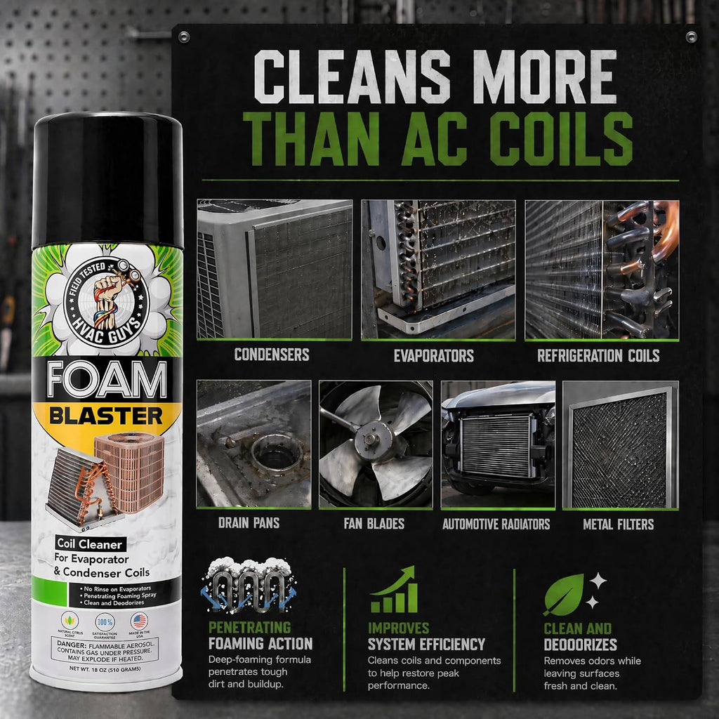 Leak Saver Foam Blaster Ac Coil Cleaner Foam Spray | Hvac Coil Cleaner For Ac Unit | Professional Deep-Penetrating Formula For Evaporator (No Rinse) & Condenser (Light Rinse)