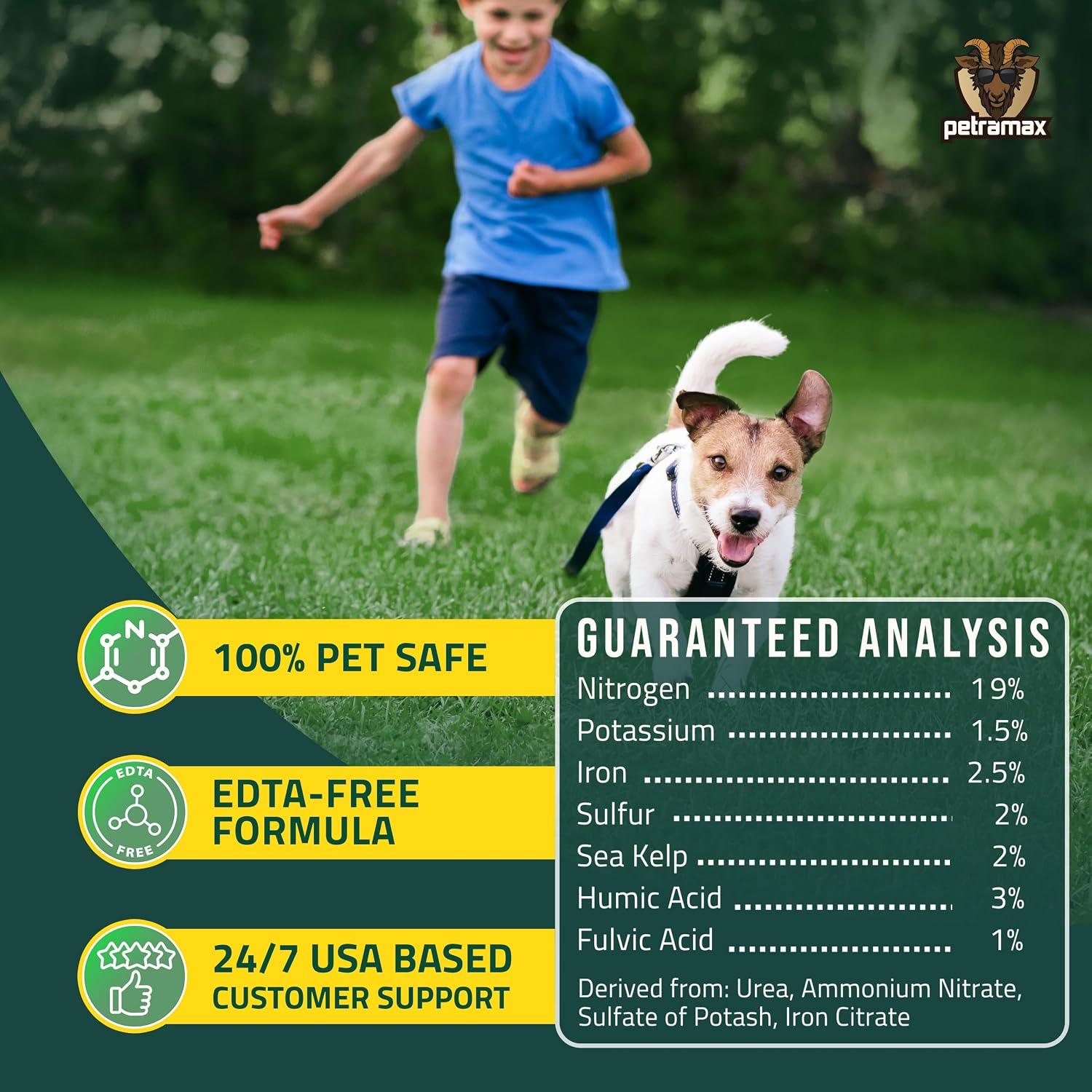 Petramax Neighbor’S Envy Grass Fertilizer For Lawn & Garden, 1 Gallon Covers Up To 16,000 Sq.Ft. 7-In-1 Liquid Lawn Fertilizer Concentrate For Deep Green Turf - Includes Nitrogen/Iron/Humic/Sea Kelp