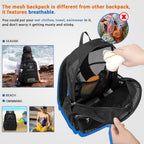 Mesh Backpack Heavy Duty, See Through School Backpack Transparent Bookbag For Swimming, Beach, Sports, Work, Travel