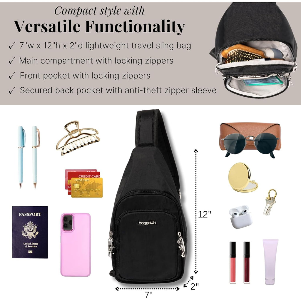 Baggallini Securtex Anti-Theft Daytripper Sling