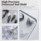 Nail Art Silicone Mold, Nail Decoration Silicone Mould, 3D Nail Art Carving Mold Templates for Precise Embossed Pattern, Nail Tools Nail Charms for Acrylic Nail DIY Craft (Rabbit)