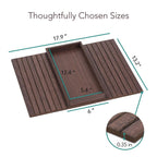 Detor Couch Arm Tray With Spacious 12.4" X 5.4" Storage Box, Walnut Bamboo Finish, Enhanced Non-Slip Felt Bottom, Sturdy Bamboo Slats, Fits Armrests 6" And Wider