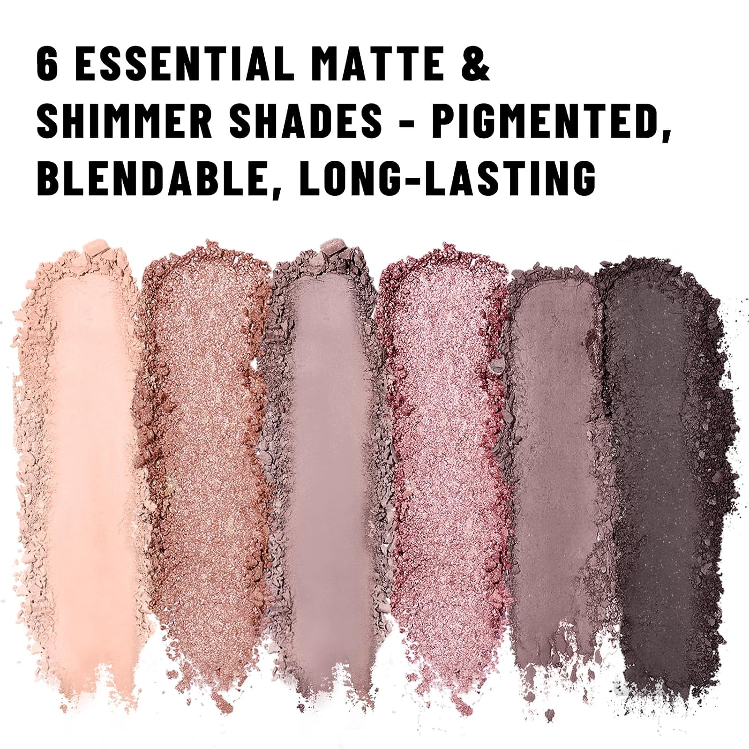 SUSIKEKI Neutral Nude Matte & Shimmer Eyeshadow Palette - 6 Colors Mini Travel Size, Highly Pigmented Rosy Eye shadow, Long Lasting Vegan Makeup Palette for Daily Use 02
