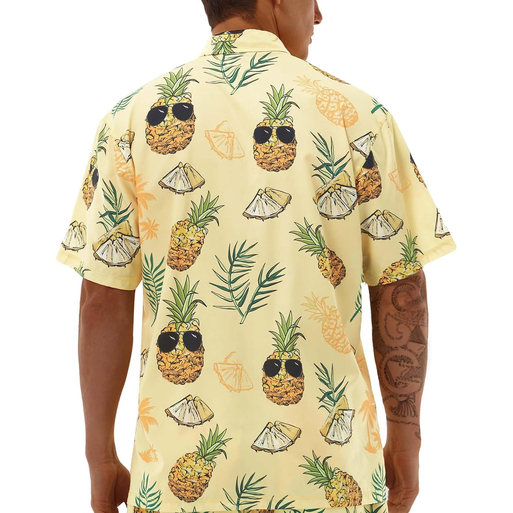 Hawaiian Shirts For Men Short Sleeve Casual Button Down Shirt Summer Beach Aloha Shirt Holiday Party Tropical Print