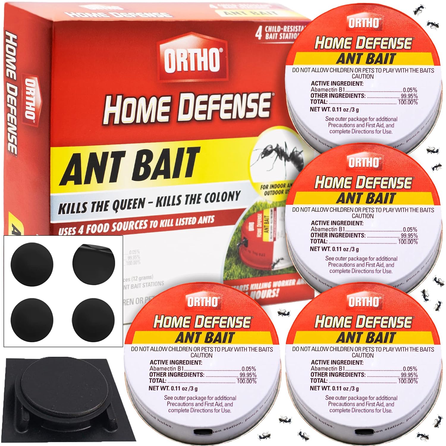 Ant Traps Indoor By Ortho Home Defense 4Pk- Metallic & Adhesive Ant Killer Indoor & Ant Killer Outdoor - Ant Trap