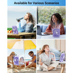 Whatook Small Desk Fan Personal Fans: 5000Mah 25 Hours Battery Office Quiet Mini Desktop Fan Portable Rechargeable Travel Essentials (Purple, 2000 Mah)