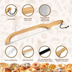 Hottor Sourdough Bread Slicer,16Inch Bread Knife For Homemade Bread,Bread Bow Knife For Sourdough Rounds,Bread Cutter With Protective Cover,Stainless Steel Serrated Bread Knofe