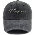Mama Hat For Women, Adjustable Cotton Embroidered Heart Decor Mom Baseball Cap
